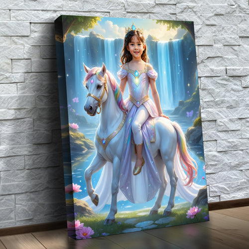 A Princesa Amazona do Unicórnio — quadro canvas personalizado na parede