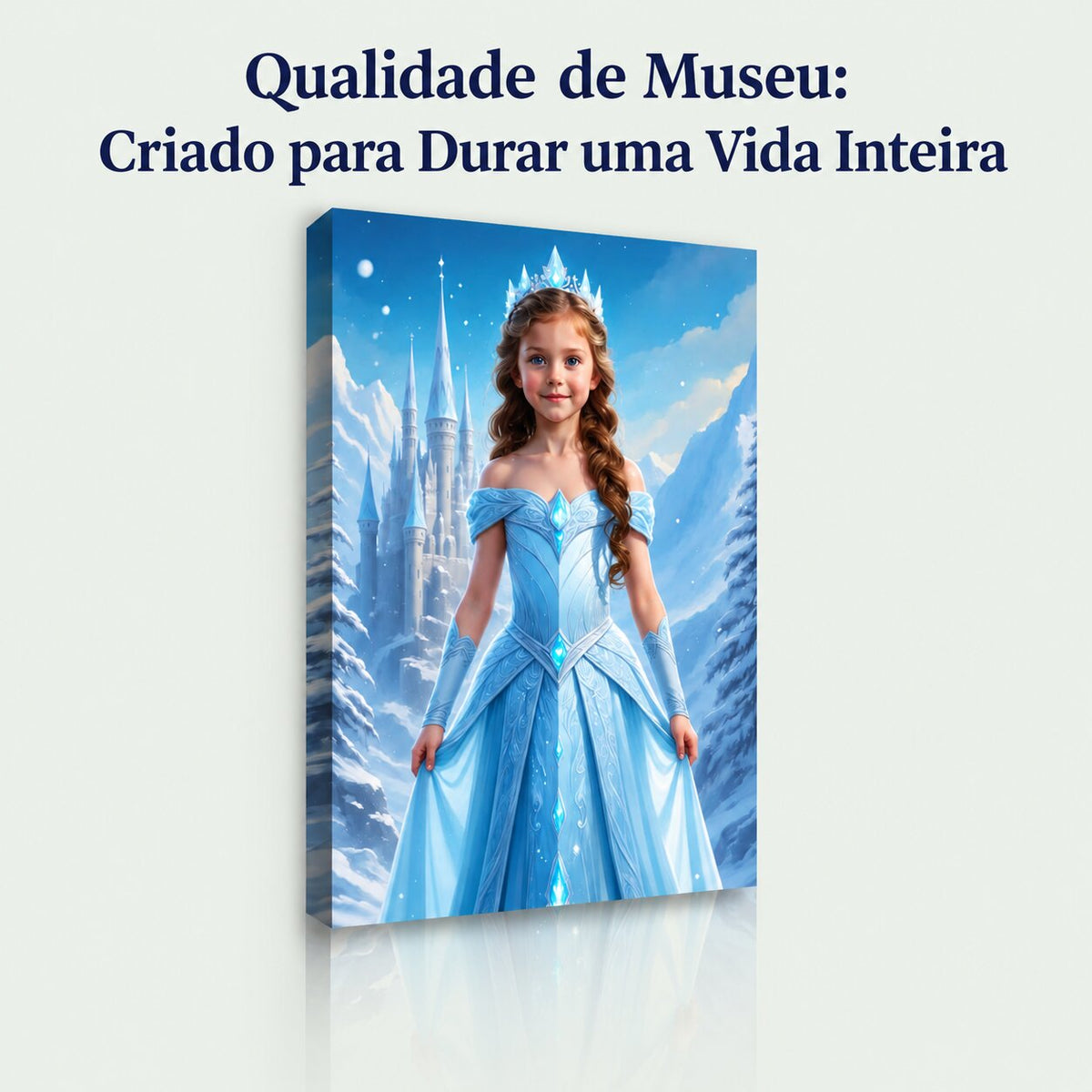 A Princesa do Gelo – quadro canvas personalizado, qualidade de museu, criado para durar uma vida inteira