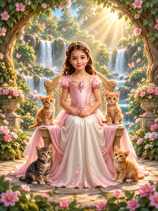 A Princesa dos Gatinhos — arte de exemplo para quadro personalizado